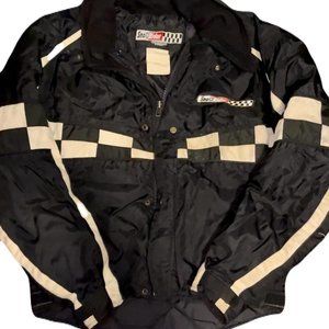 Vintage Black Checkered Sno-Rider Racer Coat